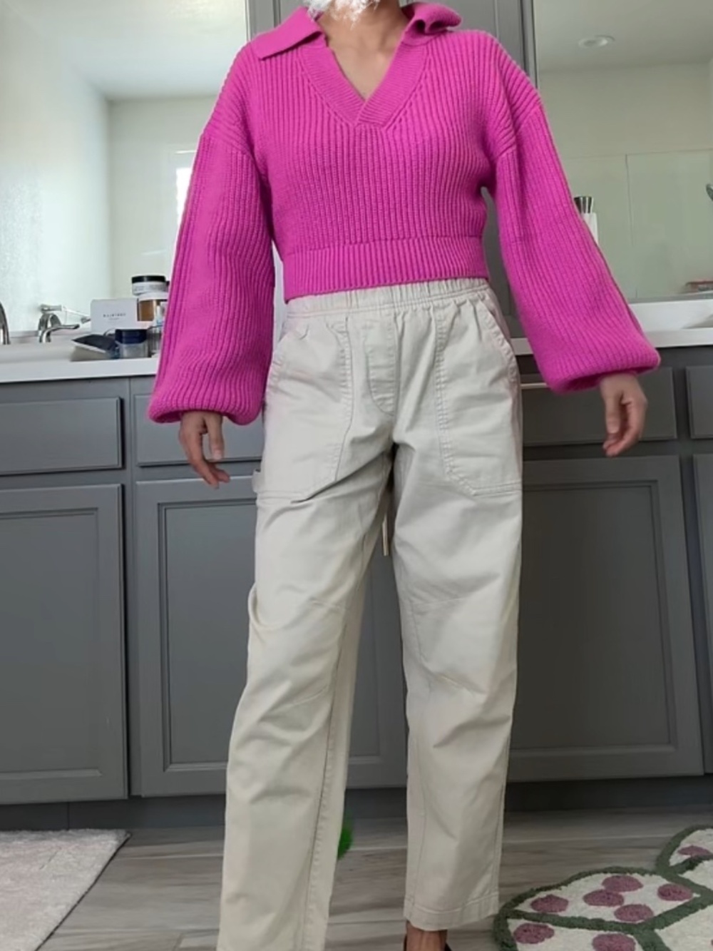 Zara fuchsia pink cropped sweater - Picture 7 of 10
